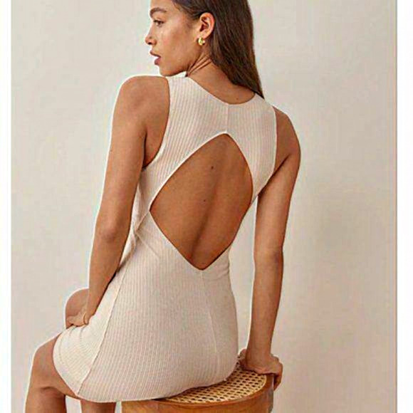 NWT‎ Reformation Coco Dress in Bone Women Size Large - Picture 1 of 8